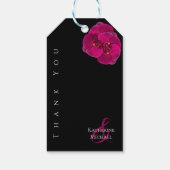 Modern Zwart Fuchsia Wit-Bruiloft Dank u- Cadeaulabel (Achterkant)