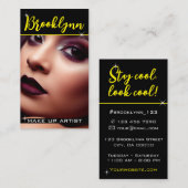 Modern zwart geel slogan met foto Afbeelding Luxur Visitekaartje (Voorkant / Achterkant)