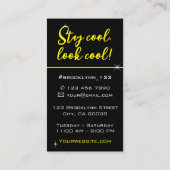 Modern zwart geel slogan met foto Afbeelding Luxur Visitekaartje (Achterkant)