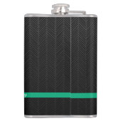 Modern zwart gepersonaliseerd heupfles (Achterkant)