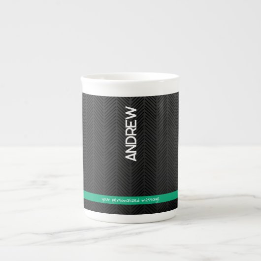 Modern zwart gepersonaliseerd porselein kop (Voorkant)