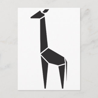 Modern zwart giraffe-symbool briefkaart