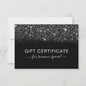Modern zwart Glitter BUSINESS CERTIFICAAT (Voorkant)