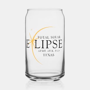 Modern Zwart & Goud 2024 Texas Totale Zonsverduist Blikvorm Glas