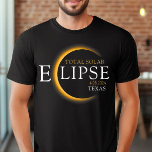 Modern Zwart & Goud 2024 Texas Totale Zonsverduist T-shirt