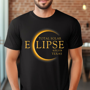 Modern Zwart & Goud 2024 Texas Totale Zonsverduist T-shirt
