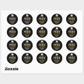 Modern Zwart Goud Afstuderen - One Smart Ronde Sticker (Vel)