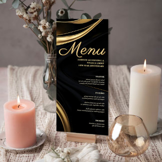 Modern Zwart Goud Bewerkbare Zakelijke Evenementen Menu