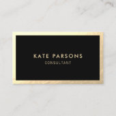 Modern Zwart Goud Border Visitekaartje (Voorkant)