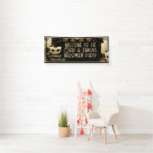 Modern Zwart Goud Chique Volwassen Glam Halloween Spandoek (Insitu)