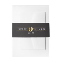 Modern Zwart Goud Elegant Bruiloft