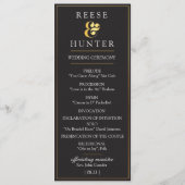 Modern Zwart Goud Elegant Huwelijksprogramma Kaart (Voorkant)