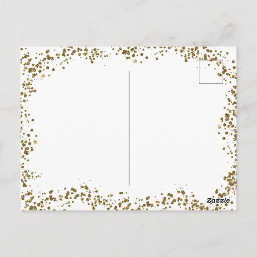 Modern Zwart Goud Glitter Ballon Any Age Verjaarda Briefkaart (Achterkant)