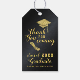 Modern Zwart Goud Klasse 2025 Afstuderen Bedankt Cadeaulabel
