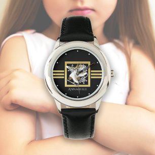 Modern Zwart Goud Kunstschaatsen / Schaatsen Horloge