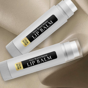 Modern Zwart & Goud Lipstick Lippenbalsem Waterdic Labels