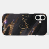 Modern Zwart Goud Monogrammed Hoesje- Mate iPhone Case-Mate iPhone Case (Achterkant (horizontaal))