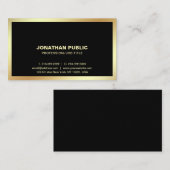 Modern Zwart Goud Professioneel Stijlvol Gewoon Visitekaartje (Voorkant / Achterkant)