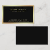 Modern Zwart Goud Professioneel Stijlvol Gewoon Visitekaartje (Voorkant / Achterkant)