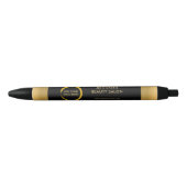 Modern zwart goud professionele promotionele logo zwarte inkt pen (Voorkant)