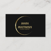 Modern Zwart Goud, QR Code Professionele Foto Visitekaartje (Voorkant)