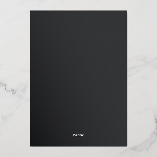 Modern Zwart Goud Rozen Gotische bruiloft Folie Uitnodiging (Achterkant)