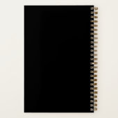 Modern Zwart Goud Script Monogram Notitieboek (Achterkant)