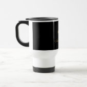 Modern Zwart Goud Script Monogram Reisbeker (Links)