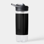 Modern Zwart Goud Script Monogram Waterfles (Rechts)