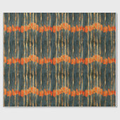 Modern zwart goud sinaasappel abstract gestreept cadeaupapier (Vlak)