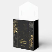 Modern Zwart Goud Tropische Bruiloft Dank u Bedankdoosjes (Geopend)
