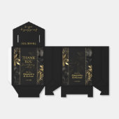Modern Zwart Goud Tropische Bruiloft Dank u Bedankdoosjes (Uitgevouwen)