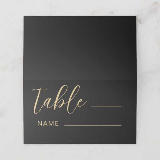 Modern Zwart & Goud Trouwtafel nummer (Buitenkant ongevouwen)