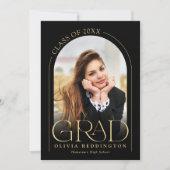 Modern Zwart Goud Typografie 2 Photo Arch Afstudee Aankondiging (Voorkant)