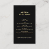 Modern Zwart Goud Typografie Foto Afstuderen Visitekaartje (Achterkant)