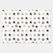 Modern zwart goud vakantie inpakpapier vel (Voorkant)