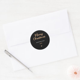 Modern Zwart & Goud Vrolijk Kerstcadeau Sticker