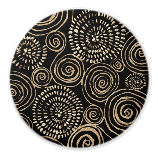 Modern Zwart Goud Zilver Keramische Knop (Voorkant)