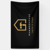 Modern Zwart & Gouden Bouw Spandoek (Verticaal)