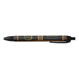 Modern zwart gouden houtpatroon professionele logo zwarte inkt pen