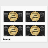 Modern zwart goudhoudend luxe product rechthoekige sticker (Vel)