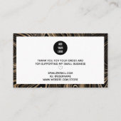 Modern zwart goudmarmer script Dank u Visitekaartje (Achterkant)