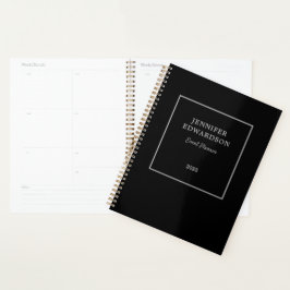 Modern zwart grijs elegant professioneel bedrijf planner