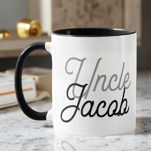 Modern Zwart Grijs en Wit Voor De Coole Oom Mok