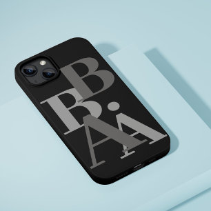 Modern Zwart & Grijs initiaal minimal modern iPhone 16 Pro Hoesje