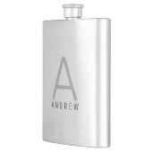 Modern zwart grijs monogram op maat flacon (Links)