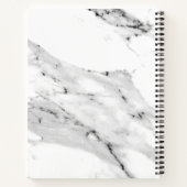Modern zwart grijs wit marmer patroon monogram notitieboek (Achterkant)