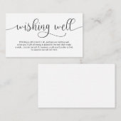 Modern Zwart Hand Geletterd ontwerp, Wishing Well Informatiekaartje (Voorkant / Achterkant)