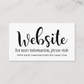 Modern Zwart Handgeschreven Script Wedding Website Informatiekaartje (Voorkant)