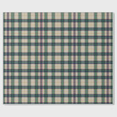 Modern Zwart Horloge Tartan Plaid Classic Blauw Cadeaupapier (Vlak)